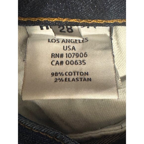 Hudson Kelli Jeans Bell-Bottom Flare Low-Rise Dark Raw Cut Hems Size 28 Stretch - Picture 7 of 8